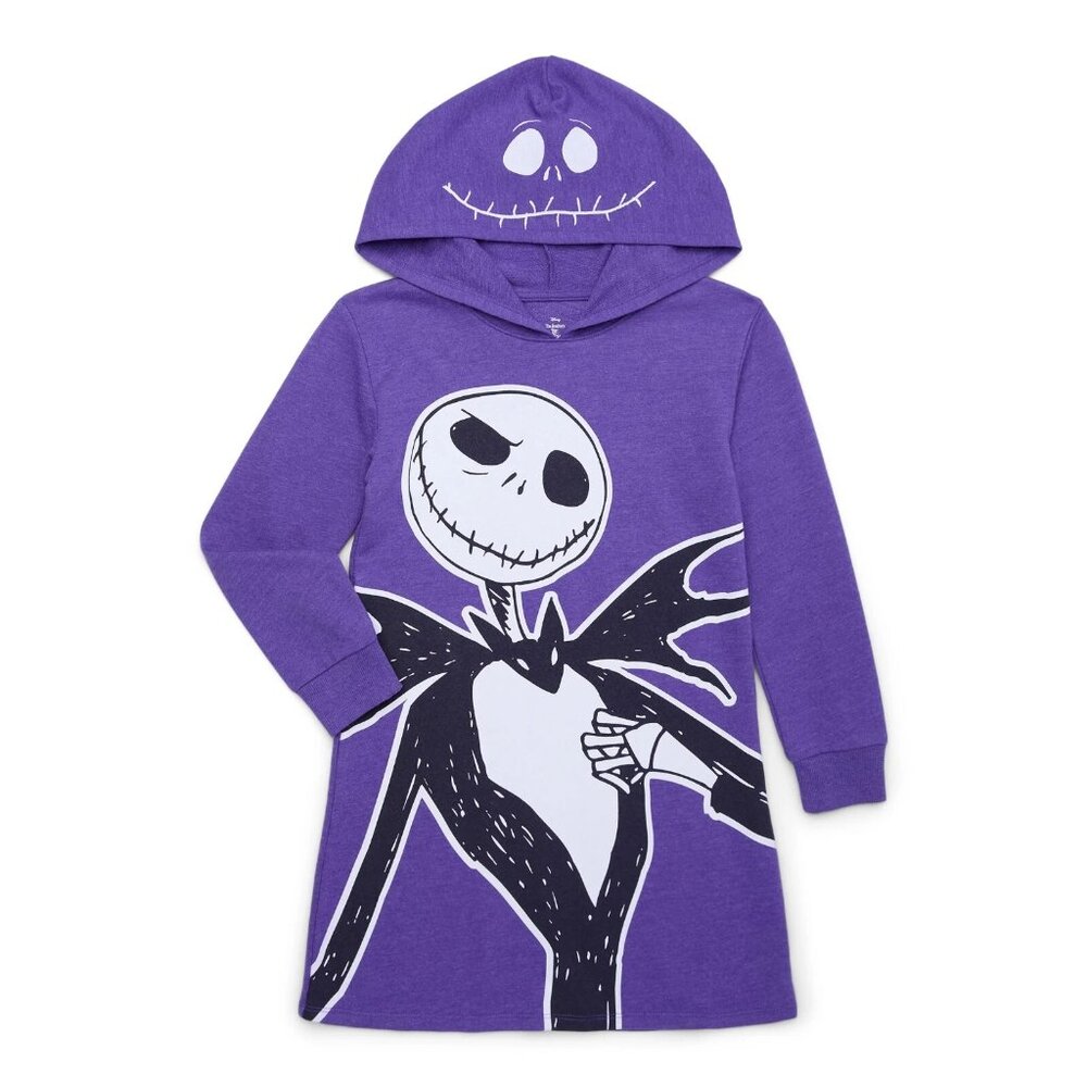 Nightmare Before Christmas Halloween Cosplay Hoodie Dress with Long Sleeves XS